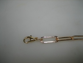Closed Forever collier goudkleurig vergulde schakel ketting met karabijnhaak nieuw