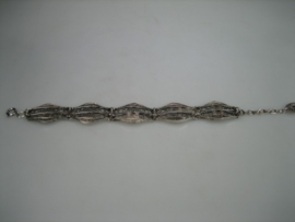 Antieke zilveren filigrain schakel armband uit ca.1920