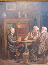 Oud schilderij van Pierre Duval Kaartende Heren info volgt nog
