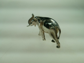 Zilveren massieve miniatuur olifant  Italië uit ca. 1972