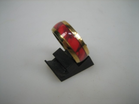 Herenring met Rood Emaille nieuw uit eigen import