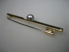 Gouden 18 karaat Broche met echte Tahiti Zuidzee Parel uit ca. 1930