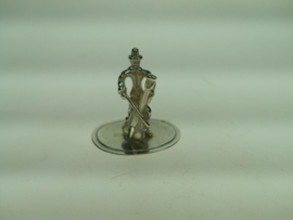 Zilveren zeldzaam miniatuur klassieke cellospeler Rotterdam uit ca. 1950