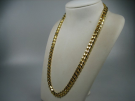 Heren Gourmet schakel collier met Cartier sluiting goudkleurige 14k vergulding