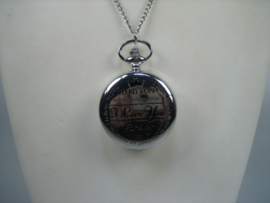 Metaal kleur heren Quartz zakhorloge met ketting nieuw | Antiekjuwelier Briljant 1974