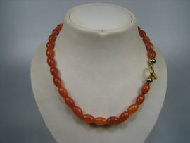 Agaat ovalen kralenketting | Antiekjuwelier | Edelsteen eigen import