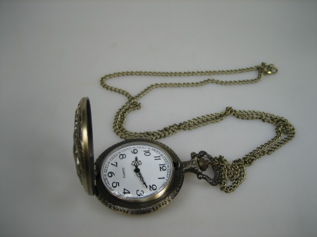 Quartz Zakhorloge met ketting met Paard afbeelding aan de voorzijde Nieuw