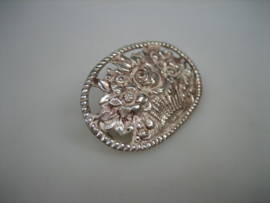 Antieke Zilveren Ovale Hollandse Broche ca.1910