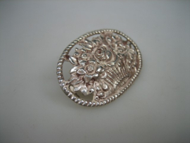 Antieke Zilveren Ovale Hollandse Broche ca.1910