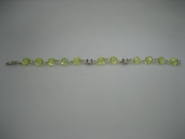 Peridot Edelsteen Armband op Zilver Geschakeld