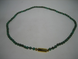 Antiek gemêleerd echt Agaat collier met 14K goudkleurige vergulde pijp magneetsluiting