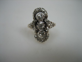 Antieke Gouden 14 karaat dames Diamant ring  Art-Deco uit ca. 1927