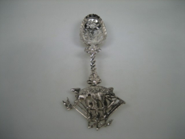 Antieke zilveren geboortelepel 18e -eeuws Stavoren