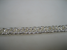 Gourmet zilver schakel armband met karabijn sluiting nieuw
