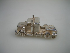Zilveren Miniatuur Vrachtwagen Trekker USA