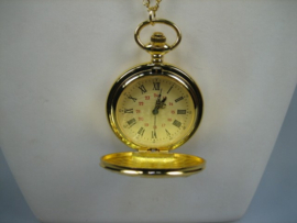 Double heren Quartz zakhorloge  met ketting nieuw | Antiekjuwelier Briljant 1974