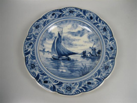 Delfs Blauw Wandbord hand beschilderd Holland ca.1930