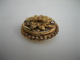 Vintage/Antiek gouden ovale Broche uit ca.1895