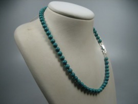 Turquoise collier met zilveren Cartier sluiting-Top Kwaliteit