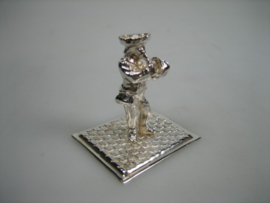 Zilveren Miniatuur als Muzikant hoornblazer uit ca.1978