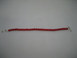 Antieke Bloedkoralen Baby Armbandje met zilveren Kapittelstokje sluiting uit ca.1880