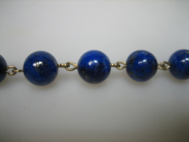 Lapis-Lazuli collier met 14 krt. gouden bolsluiting