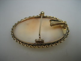 Antieke gouden 14 karaat Camee-Broche hanger uit de Art-Deco tijd uit ca.1929