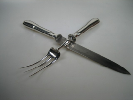 Set Verzilvert Trancheer Couvert Voorschoten van Kempen uit ca. 1920