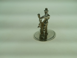 Zilveren zeldzaam miniatuur klassieke cellospeler Rotterdam uit ca. 1950