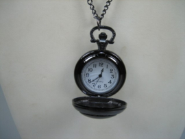 Quartz zakhorloge met ketting en embleem afbeelding van een Raaf
