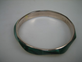 Zilveren slavenarmband met Malachiet uit ca. 1952