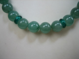 Antiek Chrysopraas Edelsteen colliers met 18K goudkleurige kappittelstokje