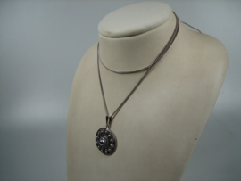 Antieke klassieke Zeeuwse knop hanger Goes met zilveren collier ca. 1920/1930