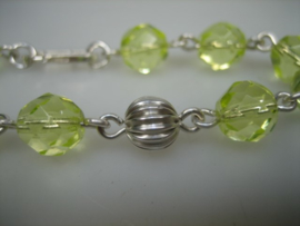 Peridot Edelsteen Armband op Zilver Geschakeld