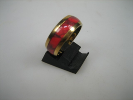 Herenring met Rood Emaille nieuw uit eigen import