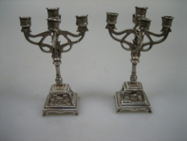 Antieke zilveren miniatuur kandelaars Haarlem uit ca. 1928