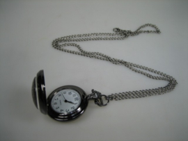 Quartz zakhorloge met ketting en embleem afbeelding van Route 66 motor USA nieuw