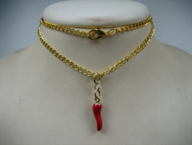 Gourmet ketting met Chili Peper hanger | Antiekjuwelier | Uit Eigen Import