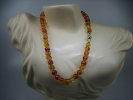 Antieke Amber collier kettingen met goud op zilver sluiting uit ons eigen atelier