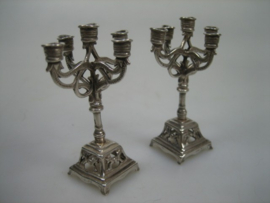Antieke zilveren miniatuur kandelaars Haarlem uit ca. 1928