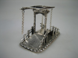 Antiek Zilverminiatuur Hollandse Loopbrug uit ca. 1932