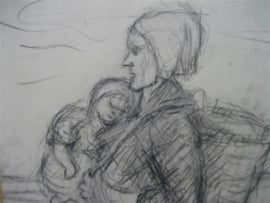Jozef Israëls tekening 1824 - 1911 | Kunsthandel Antiekjuwelier Briljant