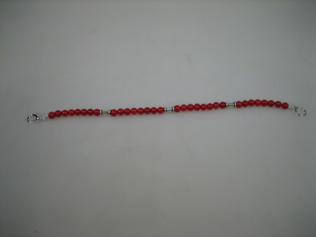 Antieke Baby armbandjes met zilveren tussen stukjes en karabijnsluiting