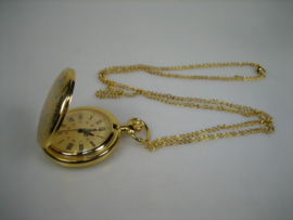 Double heren Quartz zakhorloge  met ketting nieuw | Antiekjuwelier Briljant 1974