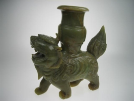 Chinese antieke Jade draak als kaarsen houder