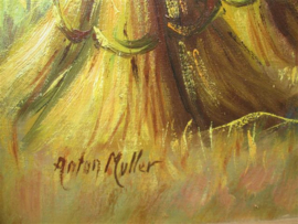 Landschap Schilderij van Anton Muller uit ca. 1878-1979
