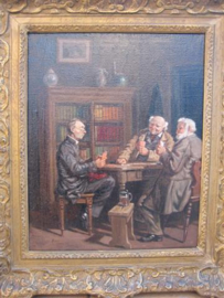 Oud schilderij van Pierre Duval Kaartende Heren info volgt nog