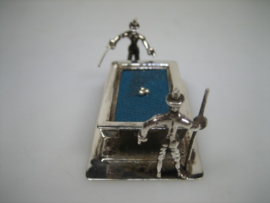 Antiek & Oude Zilveren Miniatuur Biljart Tafel Amsterdam