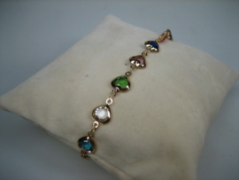 Goudkleurige 18K verguld armbandje  met hart bedels nieuw