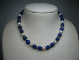 Antiek Parel Collier met Lapis Lazuli uit ca.1928